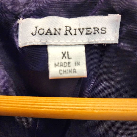 JOAN RIVERS EGGPLANT PURPLE VELVET BLAZER DETAILING AROUND THE WAIST XL - Picture 6 of 9